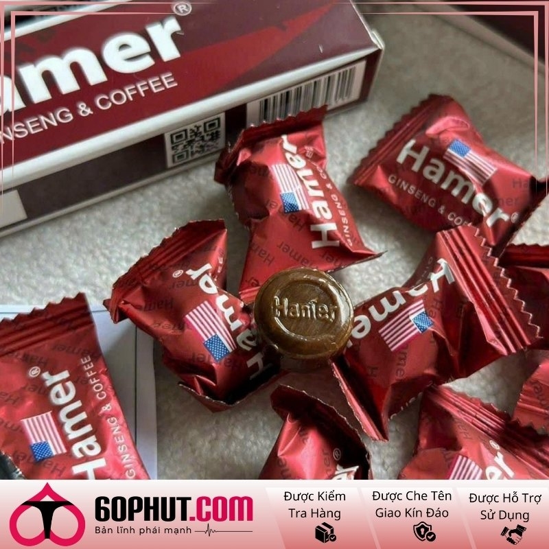 Kẹo sâm cường dương Hamer Mỹ tăng ham muốn giá lẻ (hộp 32 viên)
